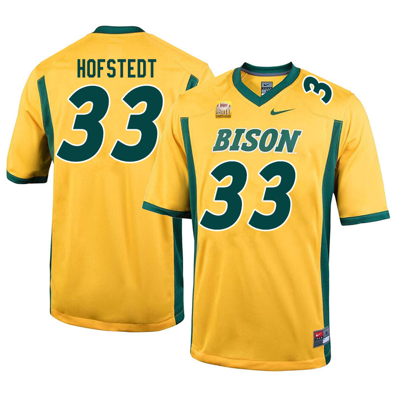 Men #33 Logan Hofstedt North Dakota State Bison College Football Jerseys Sale-Yellow